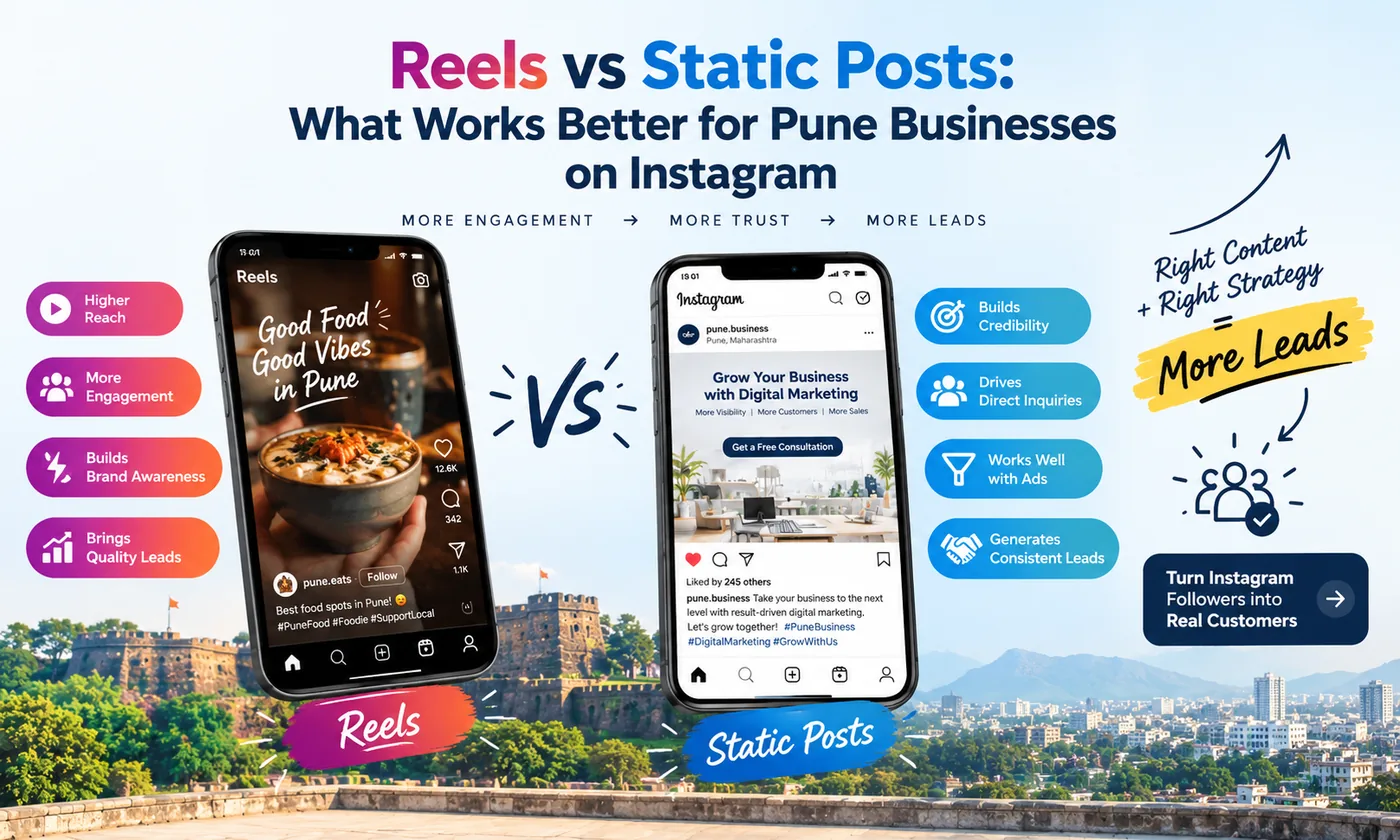 Reels vs Static Posts: What Works Better for Pune Businesses on Instagram — Webvantik